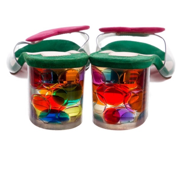 NEW!  Louboutin Clear Block Heel Sandal - Picture 3 of 8